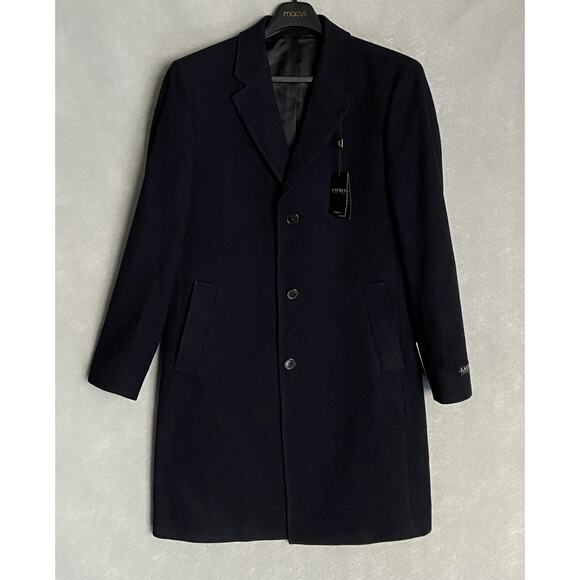 Lauren Ralph Lauren Men's 40L Classic Fit Overcoat Midnight Blue Herringbone NEW